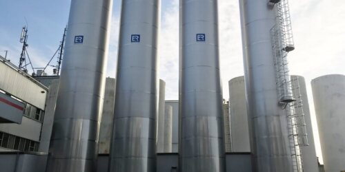 Tanks for a dairy beverage plant