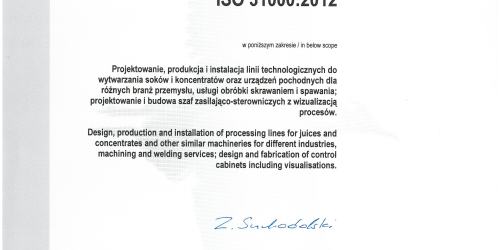 Certyfikat ISO 31000
